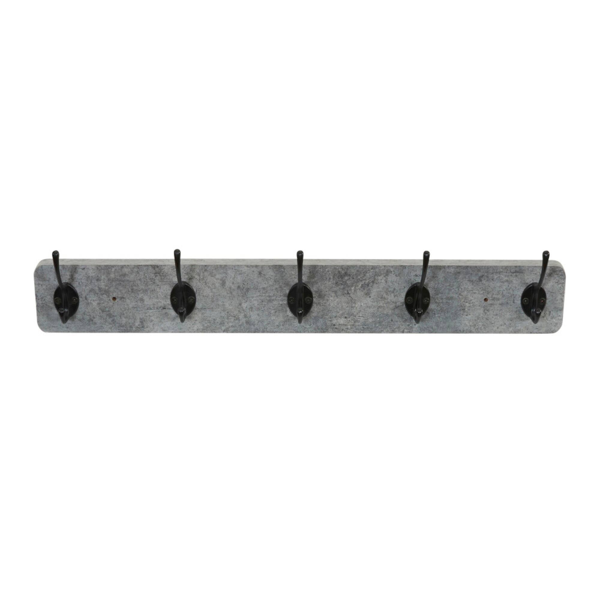Household Essentials Wall Mounted Coat Rack with 5 Hooks
